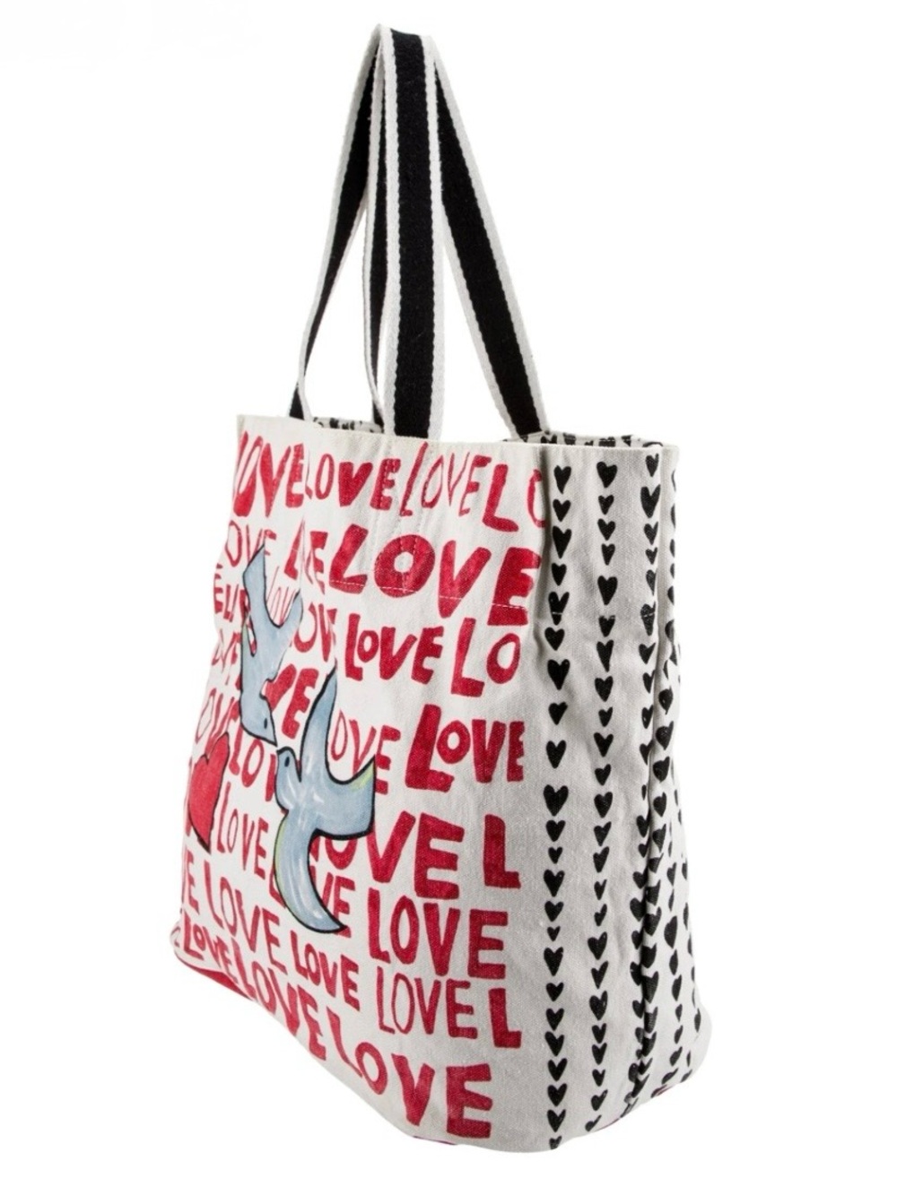 Brighton Red & White “On the Wings of Doves”Canvas Tote Bag with Hearts NWT - Picture 6 of 8